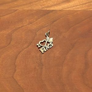 I Love Flags Sterling Silver Charm - Flag Team